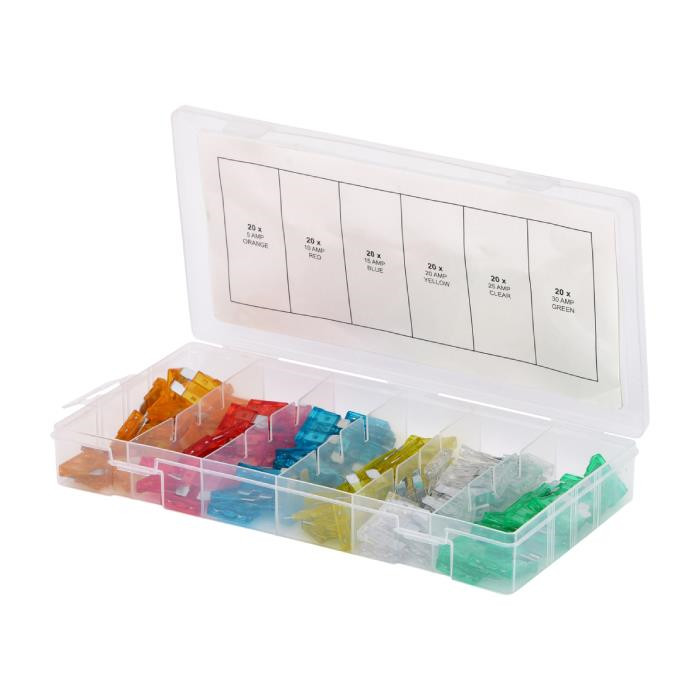 Assortiment de fusibles, 5-30A - 120 PCS Assortiment de fusibles, 5-30A - 120 PCS