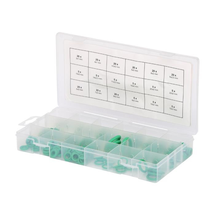 Assortiment de joints toriques pour climatisation HNBR, interieur Ø 3-22mm, 225 Assortiment de joints toriques pour climatisation HNBR, interieur Ø 3-22mm, 225