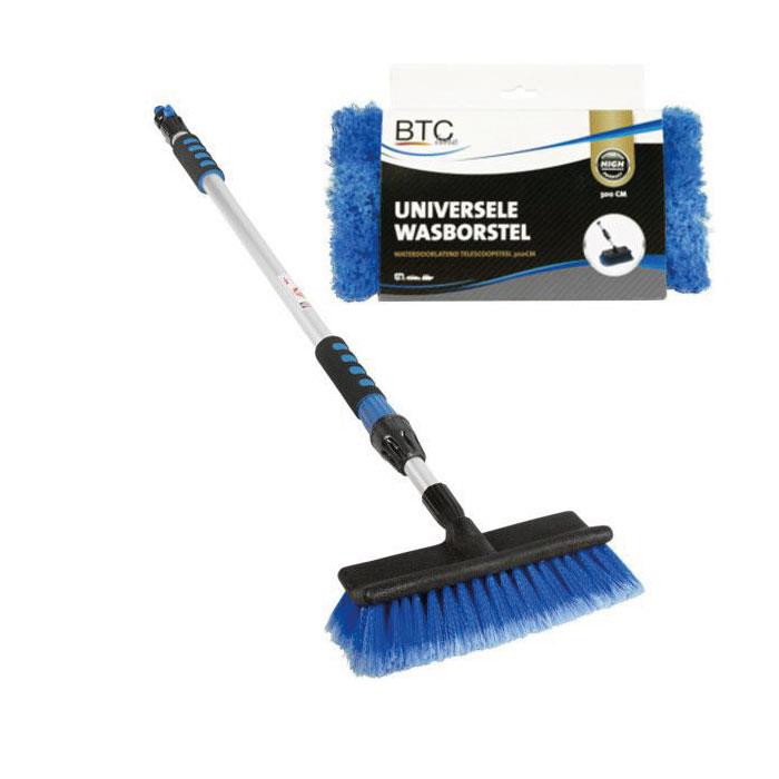 Brosse de lavage universelle à poils souples avec manche téléscopique à prise souple en acier permèable à l'eau 300 cm Brosse de lavage universelle à poils souples avec manche téléscopique à prise souple en acier permèable à l'eau 300 cm