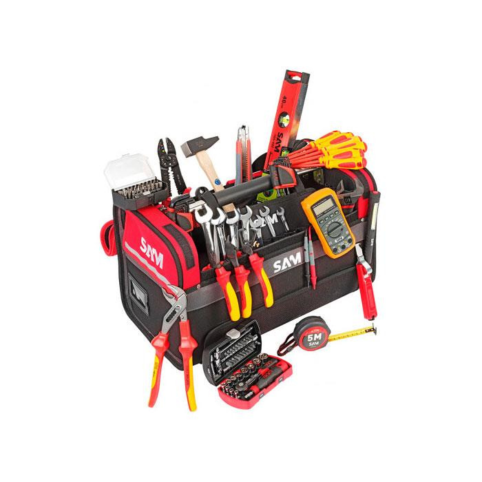 Caisse textile 39L avec composition électricien 123 outils Caisse textile 39L avec composition électricien 123 outils