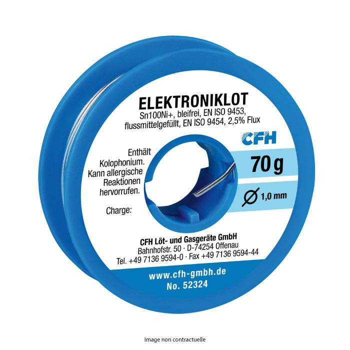 CFH Fil de soudure (sans plomb) 70 gr. - électronique - EL 324 CFH Fil de soudure (sans plomb) 70 gr. - électronique - EL 324