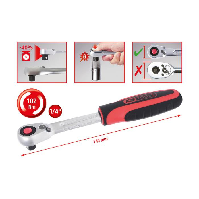 Cliquet réversible SlimPOWER 1/4" - 72 dents Cliquet réversible SlimPOWER 1/4" - 72 dents