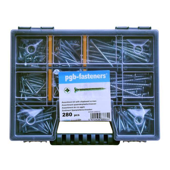 Coffret d'assortiments de vis PGWVZV Zn 280pc Coffret d'assortiments de vis PGWVZV Zn 280pc