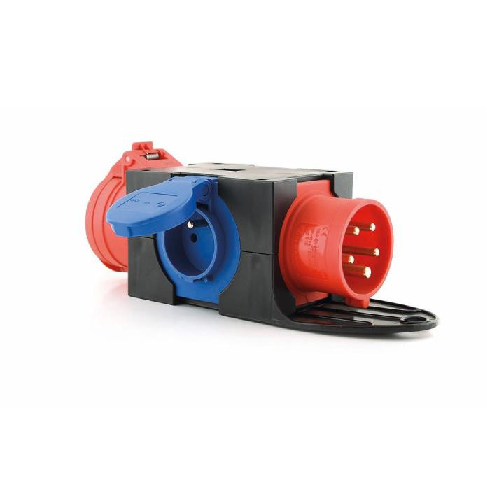 Coffret de distribution CEE - in : CEE 16A 5P / Out CEE 16A 5P + 2x16A 250V Coffret de distribution CEE - in : CEE 16A 5P / Out CEE 16A 5P + 2x16A 250V