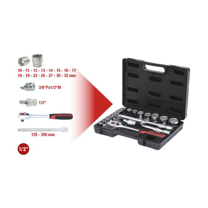 Coffret de douilles en 1/2" - 20 PCS Coffret de douilles en 1/2" - 20 PCS