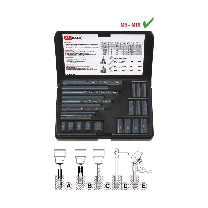 Jeu d'extracteurs M5 à M16 - 25 PCS Jeu d'extracteurs M5 à M16 - 25 PCS