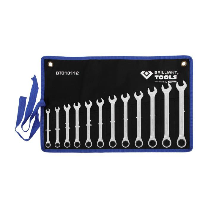 Jeu de clés polygonales à cliquet 8 - 19 mm - 12 PCS Jeu de clés polygonales à cliquet 8 - 19 mm - 12 PCS