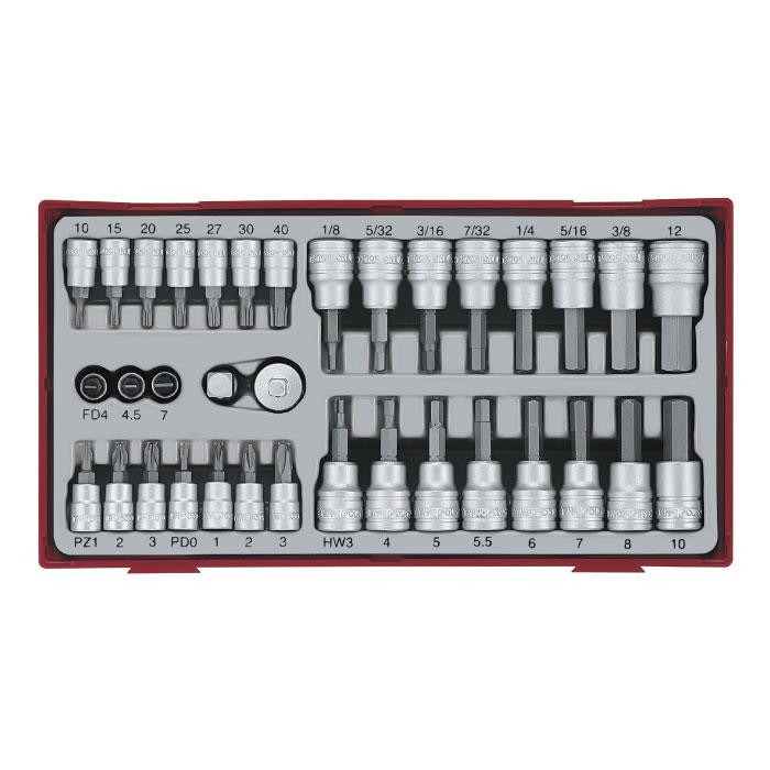 Jeu de douilles/embouts 1/4 35pcs. Tc-tray Jeu de douilles/embouts 1/4 35pcs. Tc-tray
