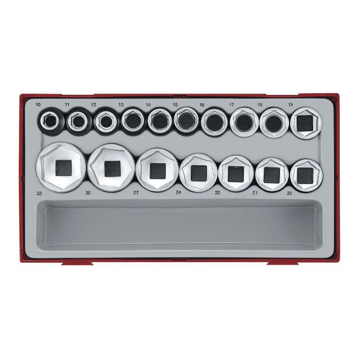 Jeu de douilles Tc-tray 17pcs. 1/2" 6-pans Jeu de douilles Tc-tray 17pcs. 1/2" 6-pans
