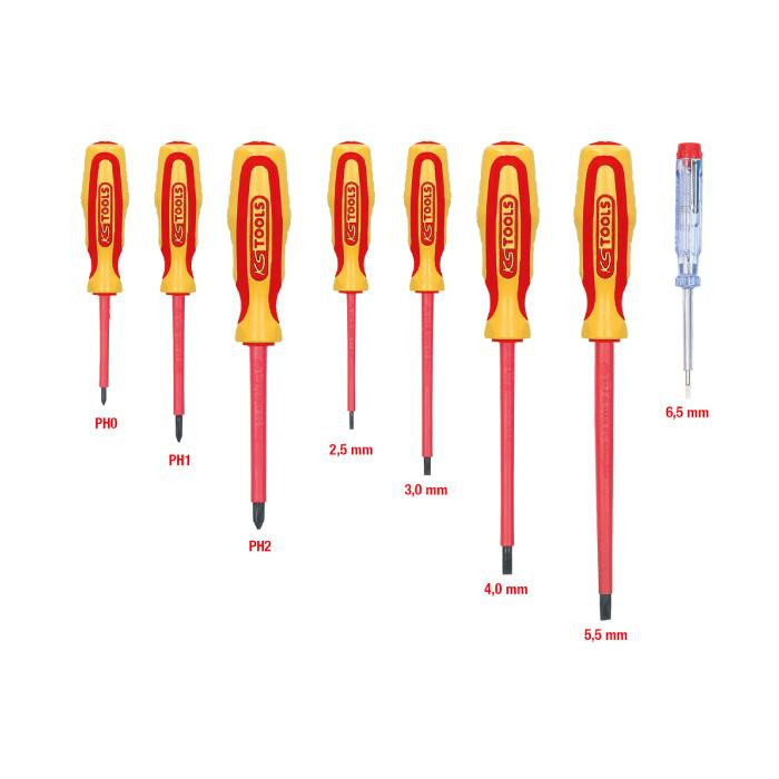 Jeu de tournevis Ergotorque, PH + fente - 8 PCS Jeu de tournevis Ergotorque, PH + fente - 8 PCS