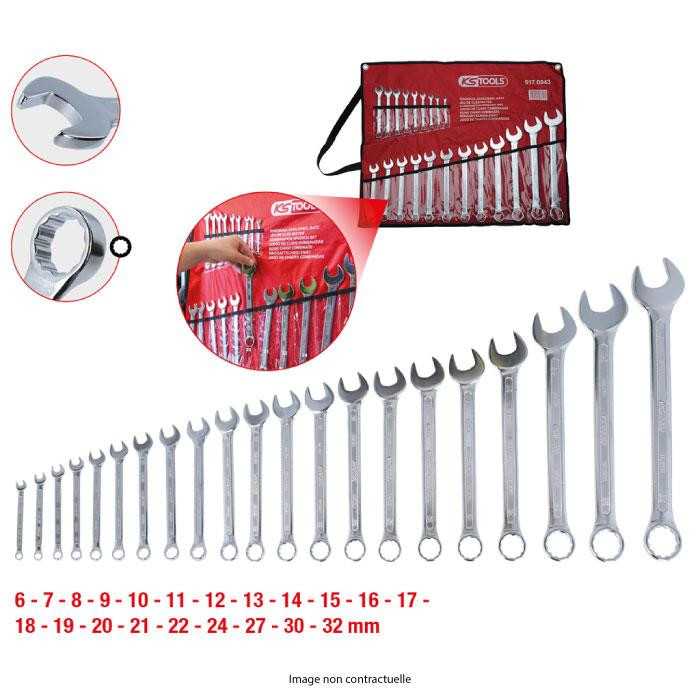 KS TOOLS Jeux de clés mixtes inclinées de 6 à 32 mm - 21 PCS KS TOOLS Jeux de clés mixtes inclinées de 6 à 32 mm - 21 PCS