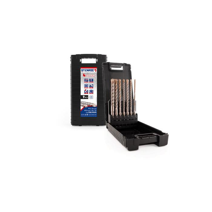 Mèches à bétons - SDS-Plus Premium - 4-Cutter - Set 7 pièces Mèches à bétons - SDS-Plus Premium - 4-Cutter - Set 7 pièces