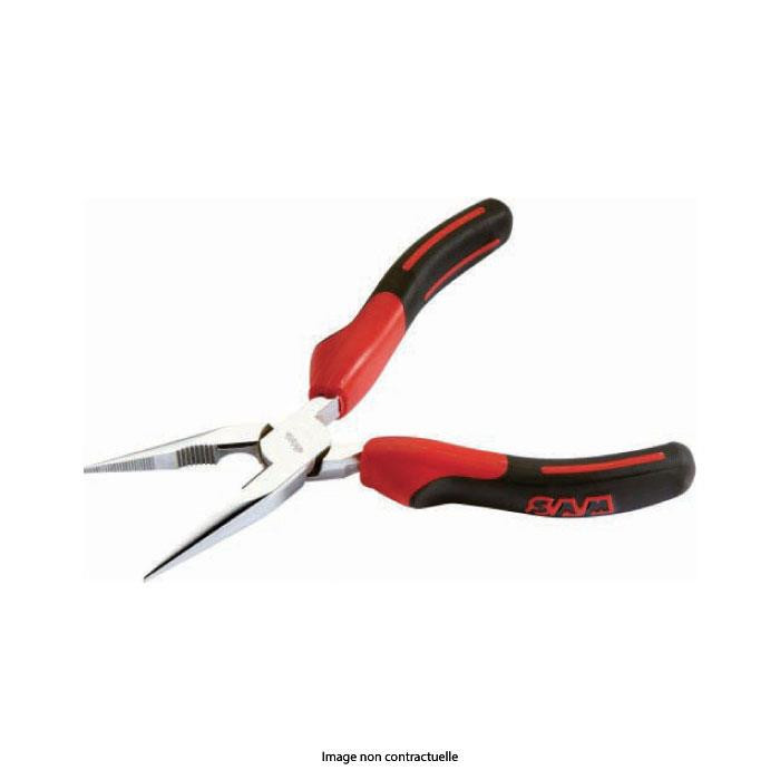 Pince bec à plat avec ressort chromée, polie Pince bec à plat avec ressort chromée, polie