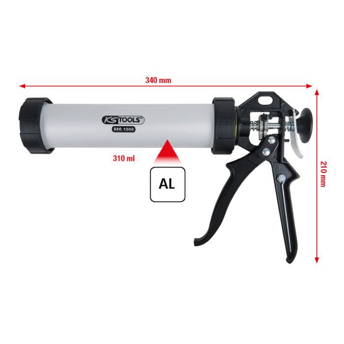 Pistolet à cartouche et poche 310 ml, 340mm Pistolet à cartouche et poche 310 ml, 340mm