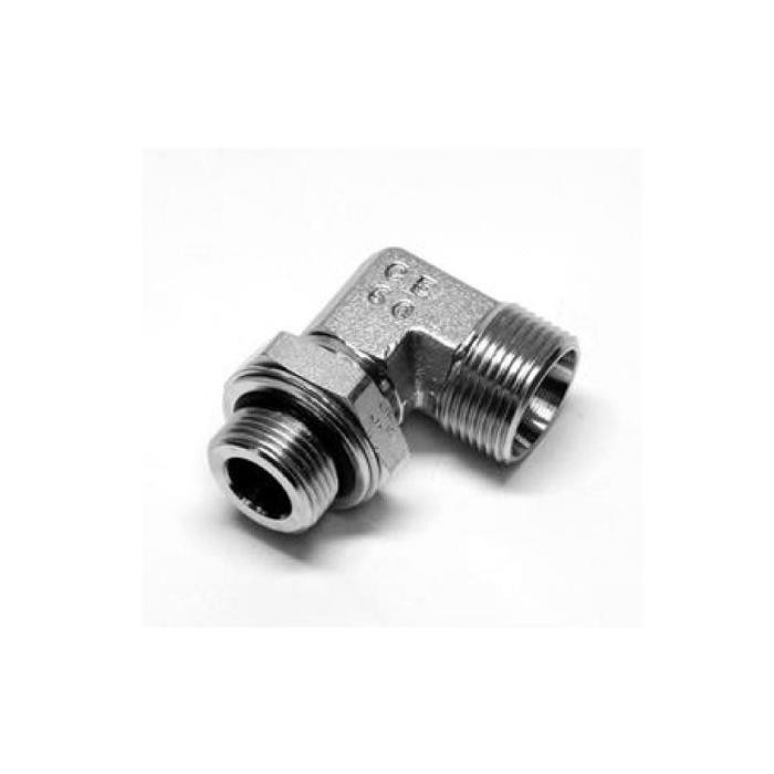 Raccord à bague avec écrou de calage - coude 90 degrés mâle/mâle série L/BSP Raccord à bague avec écrou de calage - coude 90 degrés mâle/mâle série L/BSP