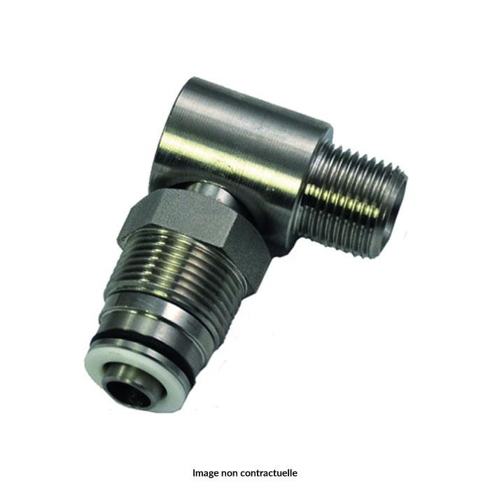 Raccord tournant 90° – 1/2" Mâle en acier inoxydable Raccord tournant 90° – 1/2" Mâle en acier inoxydable