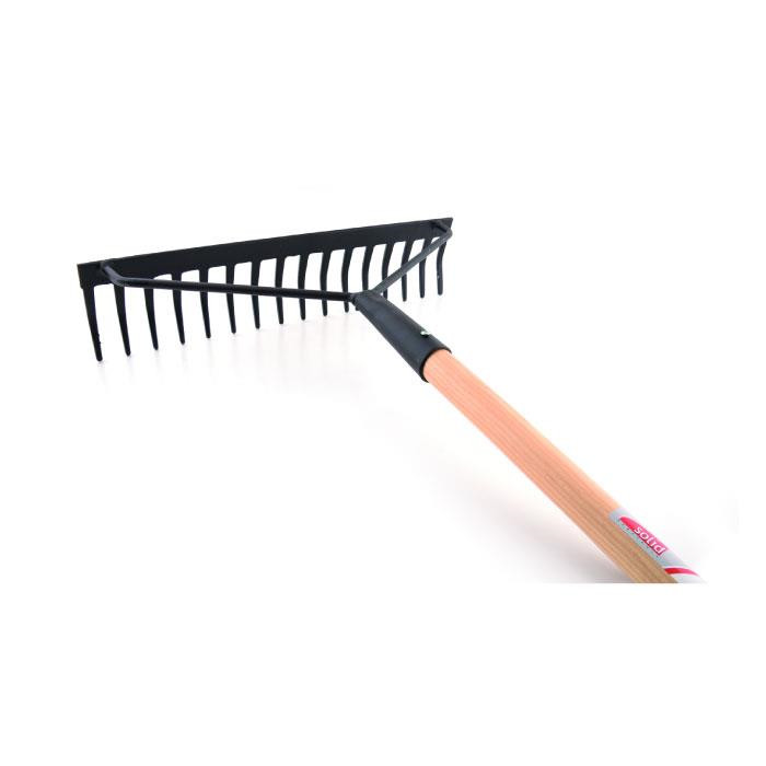 Râteau renforcé dents courbées - avec manche en bois Râteau renforcé dents courbées - avec manche en bois