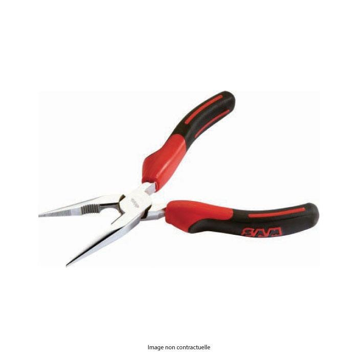 SAM PINCE BEC DEMI ROND COUDE BI-MATIERE AVEC RESSORT 200 MM SAM PINCE BEC DEMI ROND COUDE BI-MATIERE AVEC RESSORT 200 MM