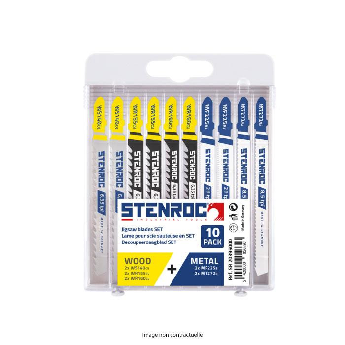 Set 10 lames de scies sauteuses pour bois et métal Set 10 lames de scies sauteuses pour bois et métal