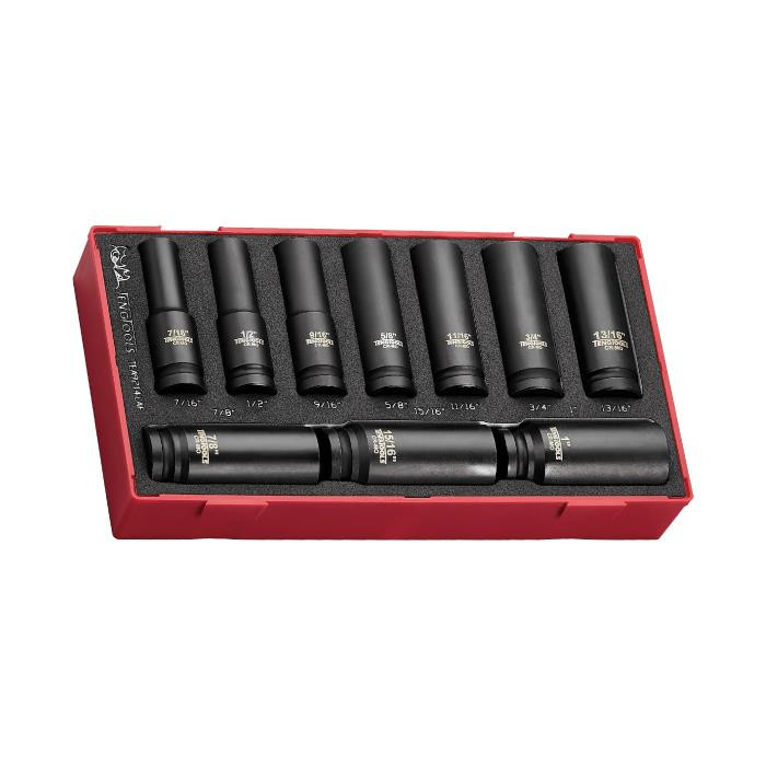 Set de douilles à chocs longues 1/2' - 14 PCS Set de douilles à chocs longues 1/2' - 14 PCS